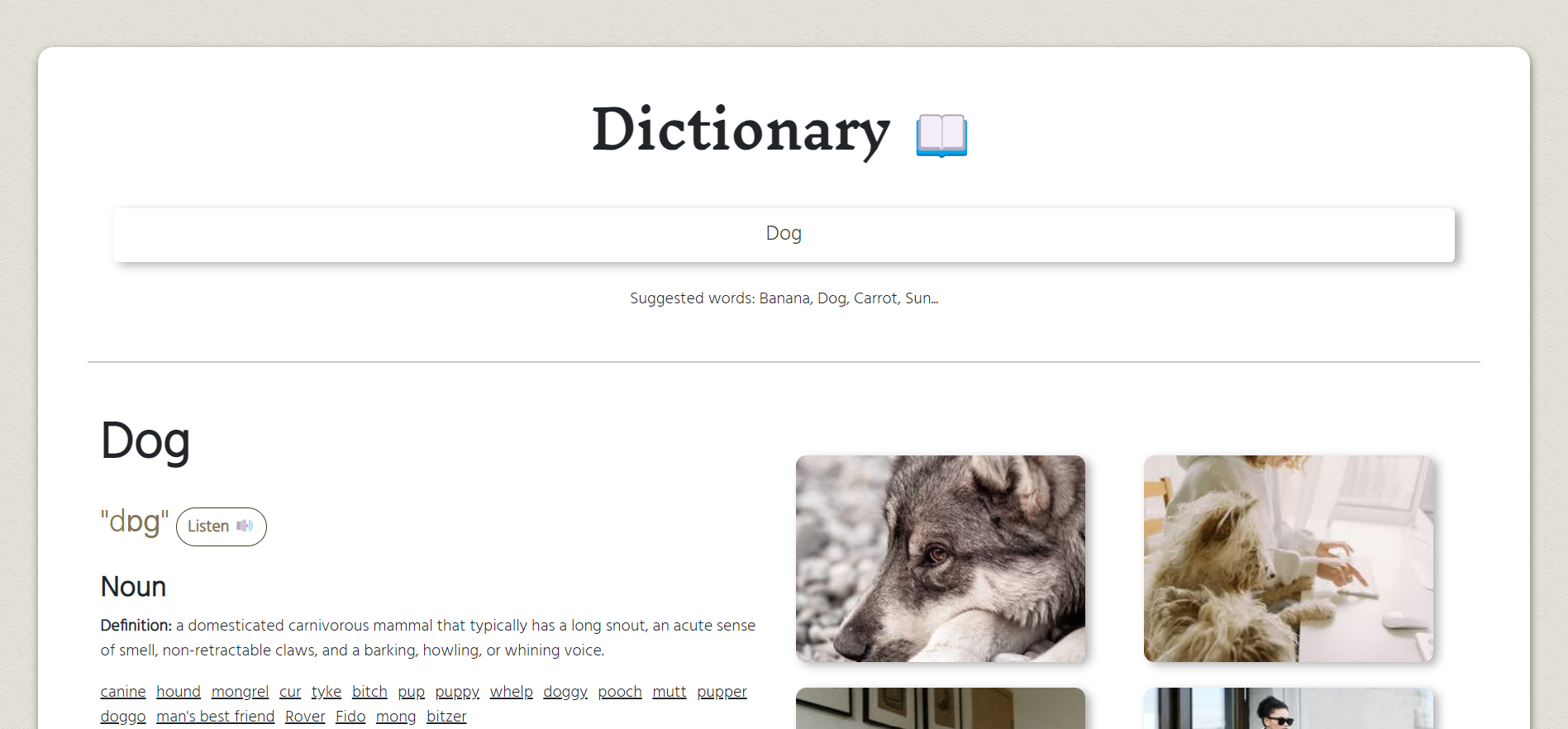 Dictionary-App: React Preview
